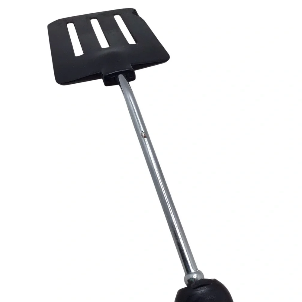 Vintage MCM Black Plastic Slotted Spatula Utensil 12” Retro Kitchen.